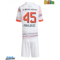 Bayern Munich Aleksandar Pavlovic #45 Bortedraktsett Barn 2025-26 Kortermet (+ Korte bukser)